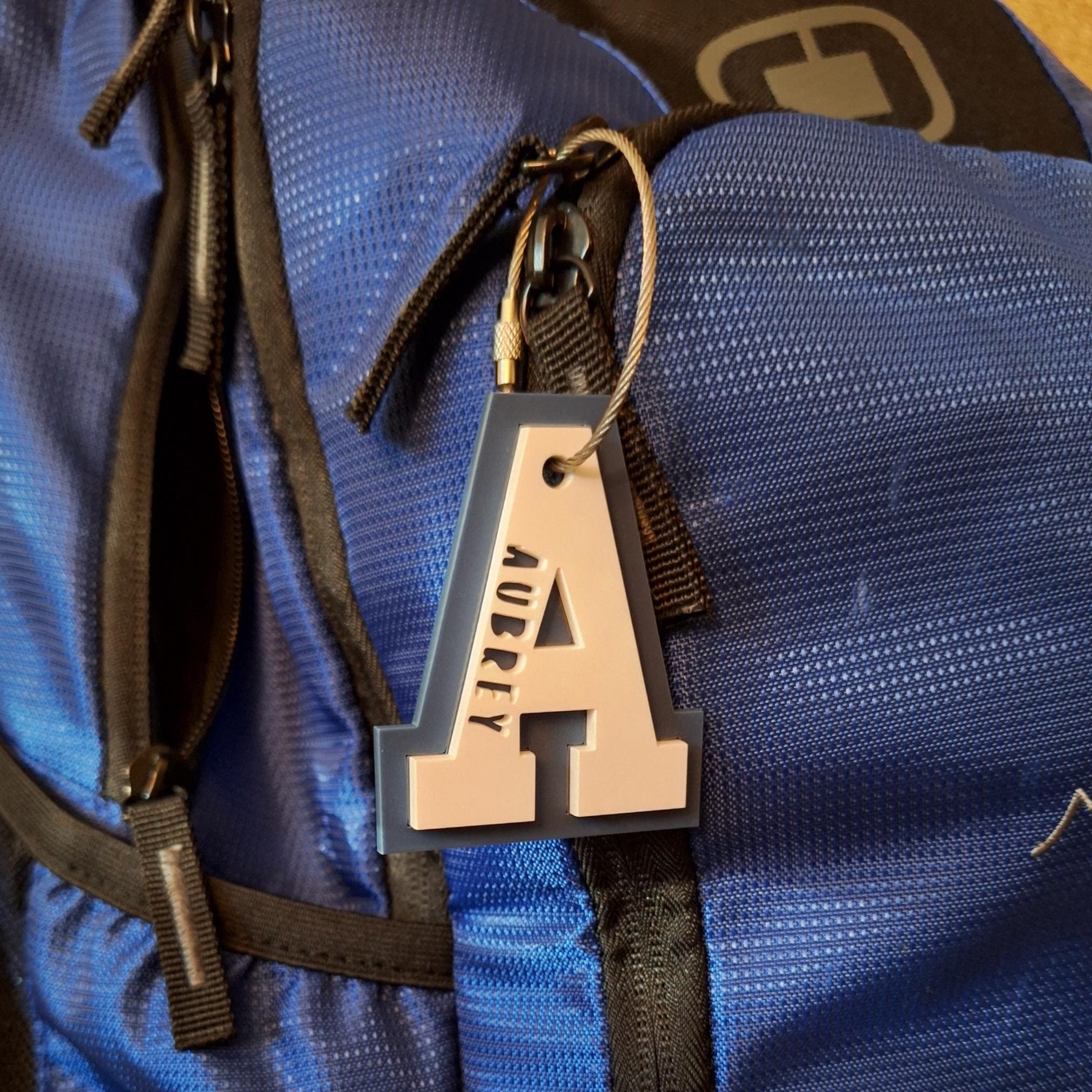 Personalized Varsity Letter Keychains Backpack Tag | CWGift30