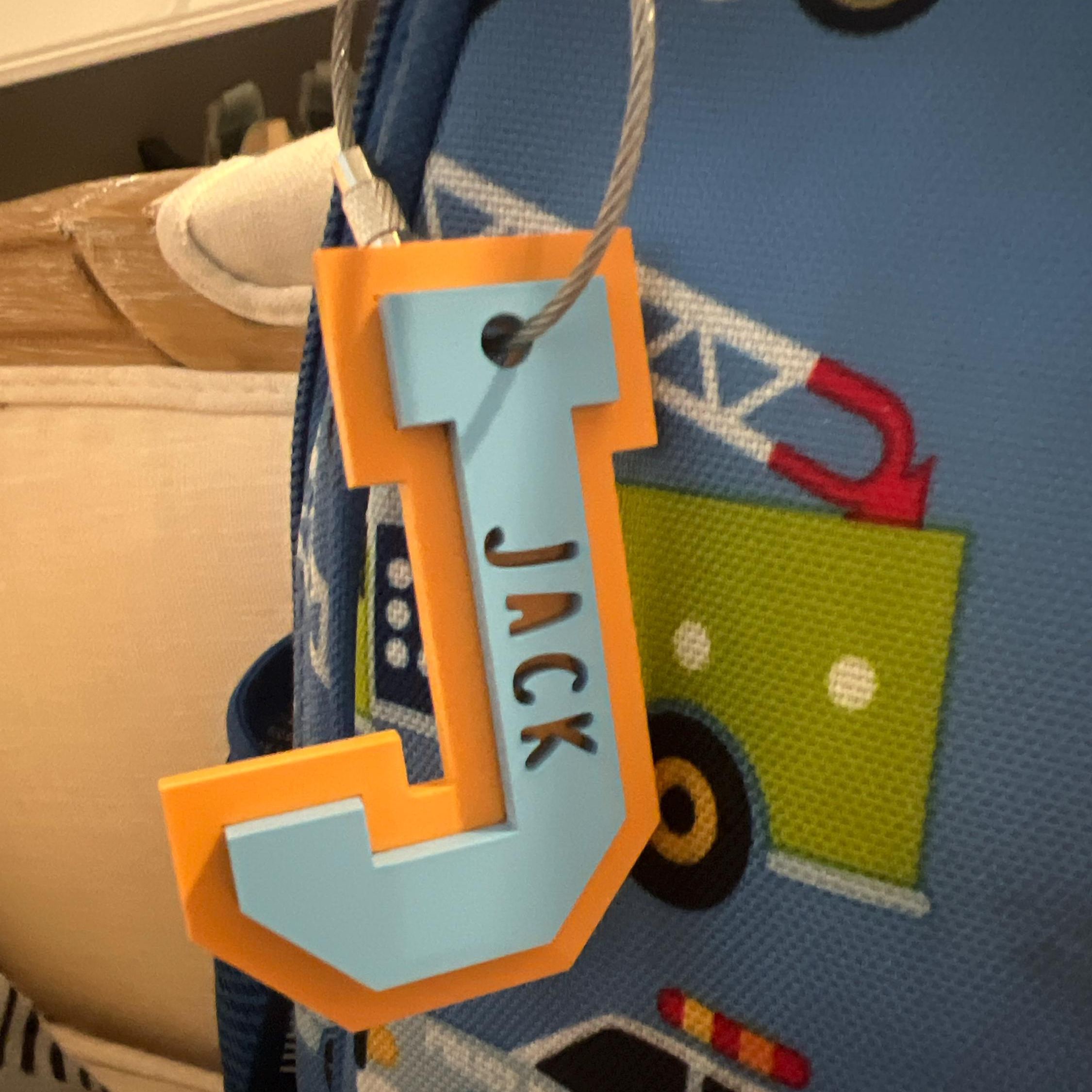 Personalized Varsity Letter Keychains Backpack Tag | CWGift30