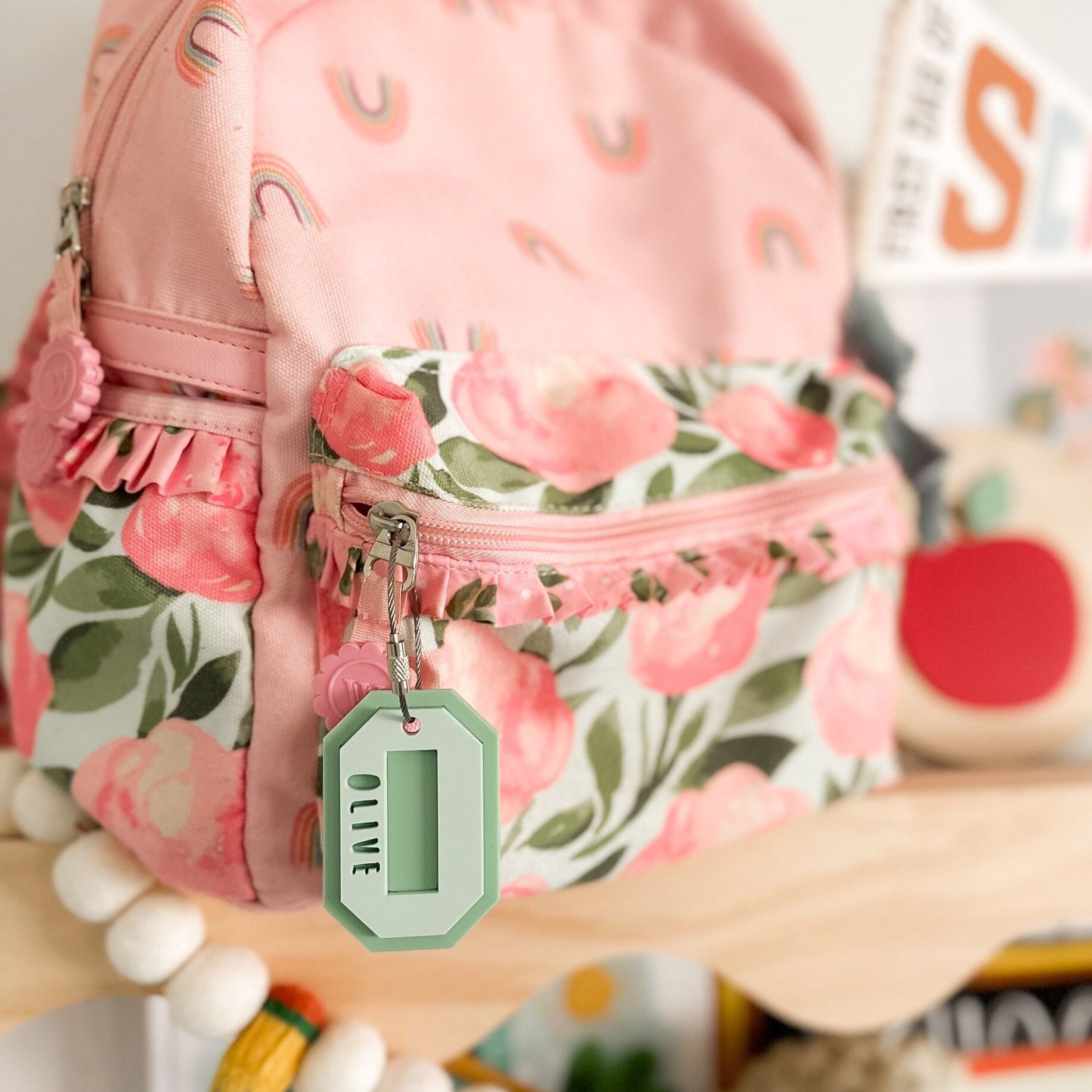 Personalized Varsity Letter Keychains Backpack Tag | CWGift30