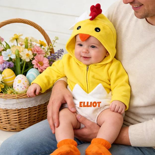 Personalized Easter Chicks Hatching Egg Romper with Shose | CWBaby433