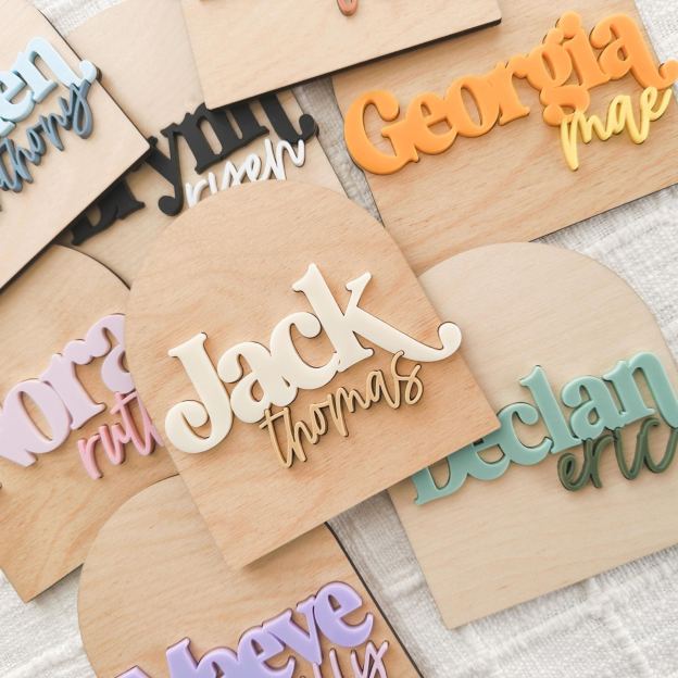 Personalized Baby Name Announcement Sign | CWBaby406