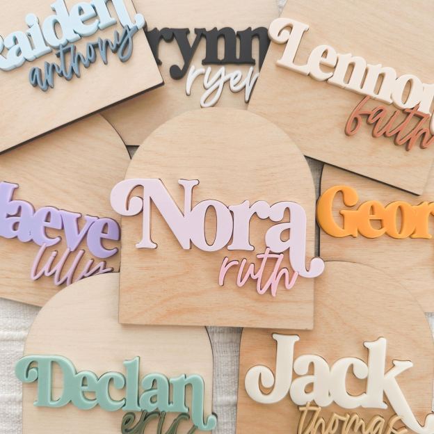 Personalized Baby Name Announcement Sign | CWBaby406