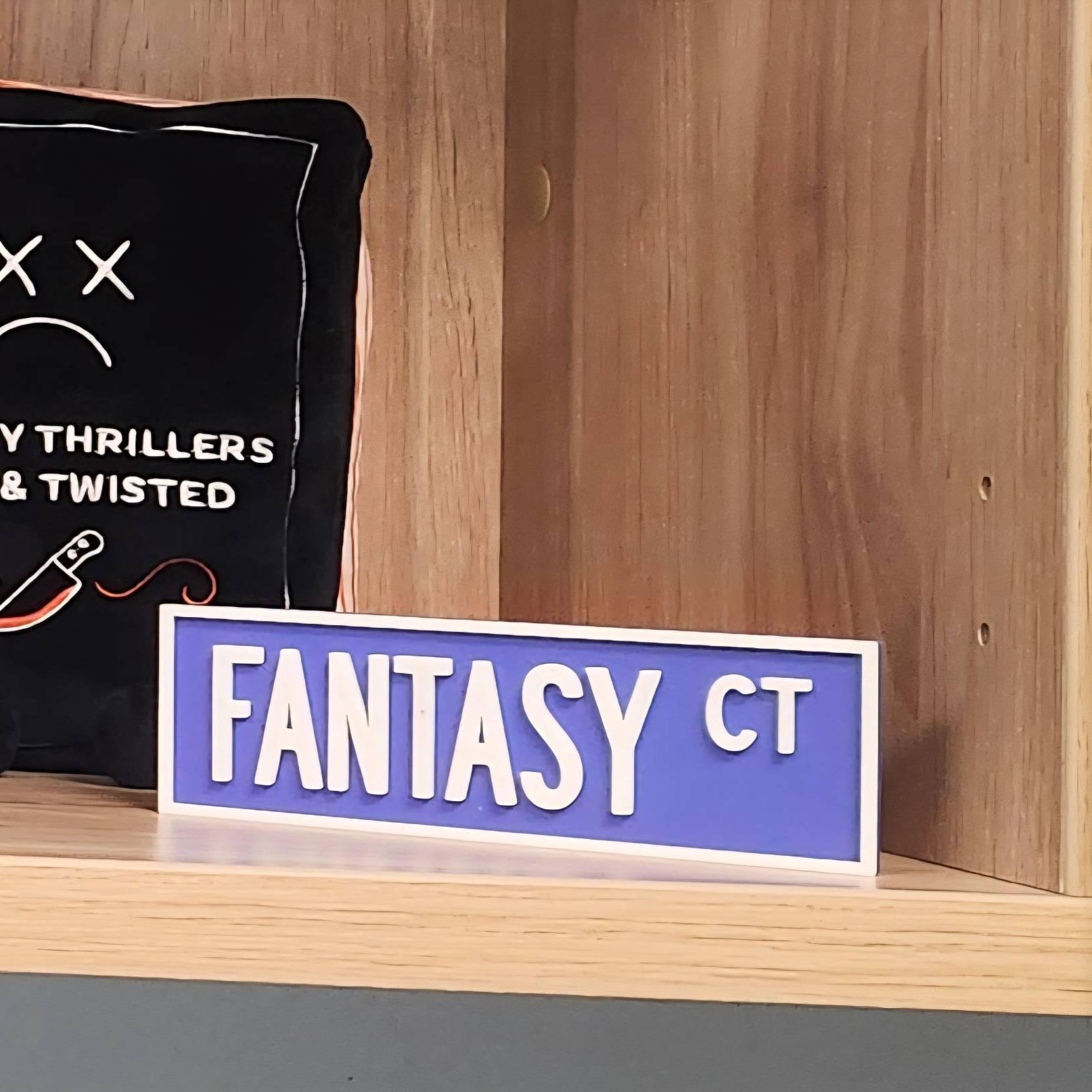 Personalized 3D Printed Bookshelf Library Street Sign | CWGift34