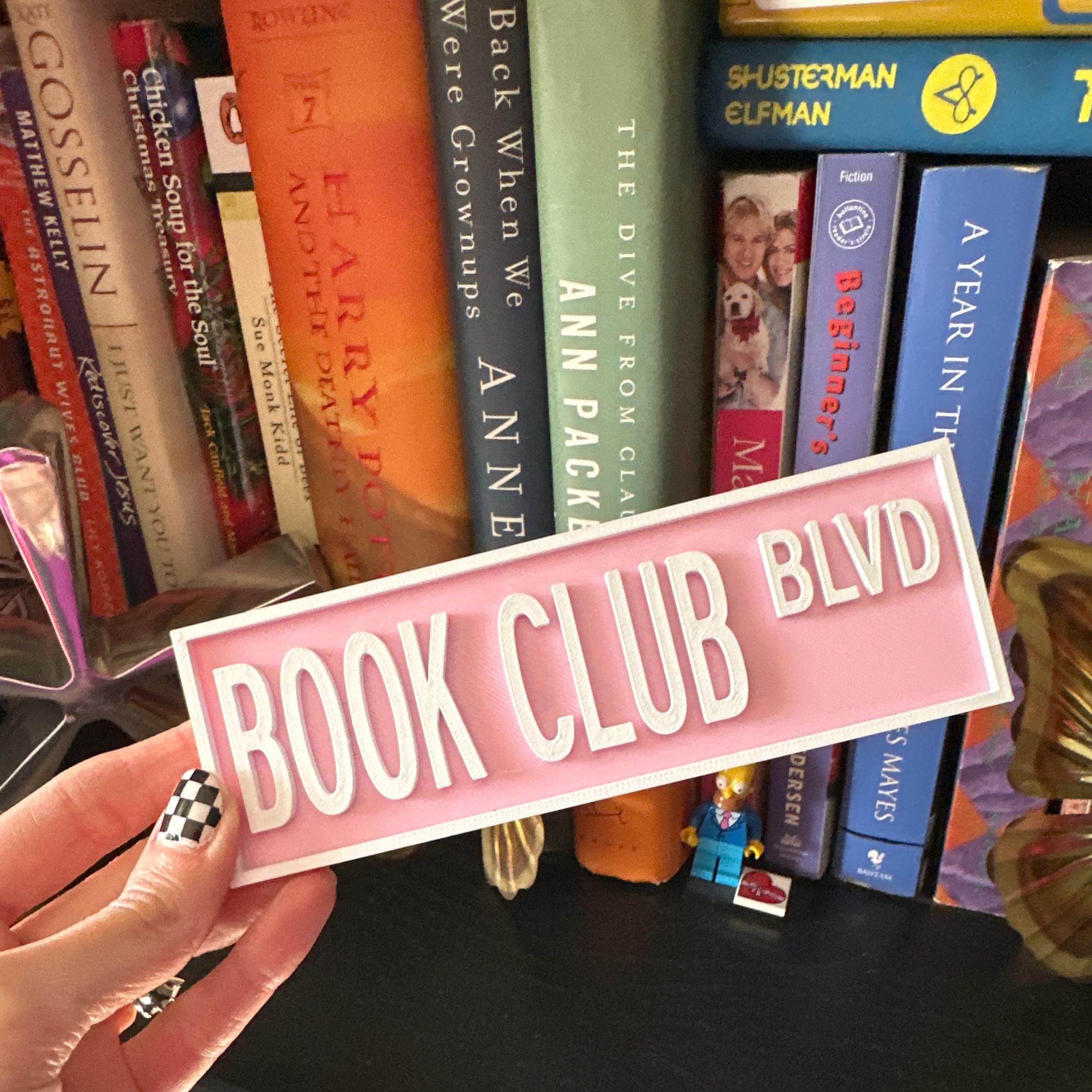 Personalized 3D Printed Bookshelf Library Street Sign | CWGift34