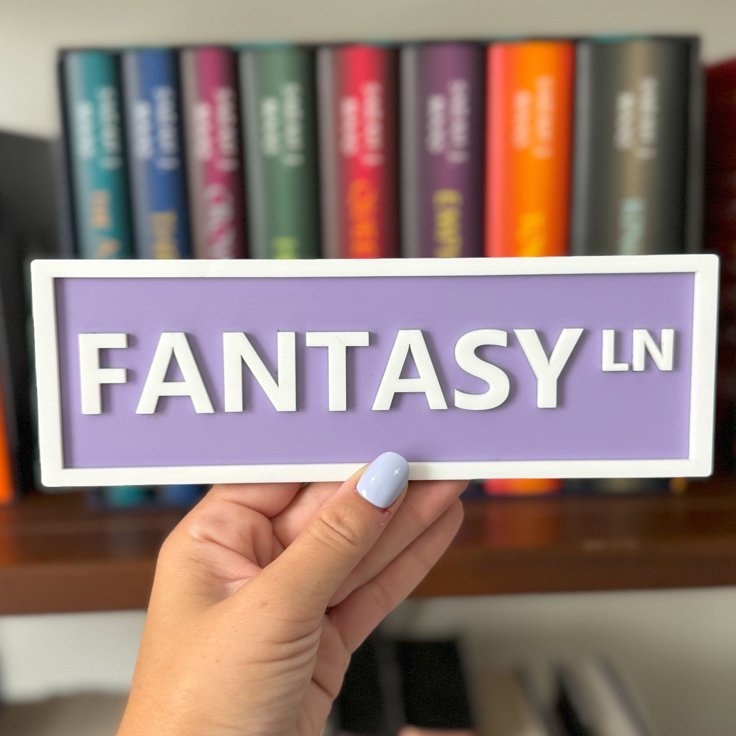 Personalized 3D Printed Bookshelf Library Street Sign | CWGift34