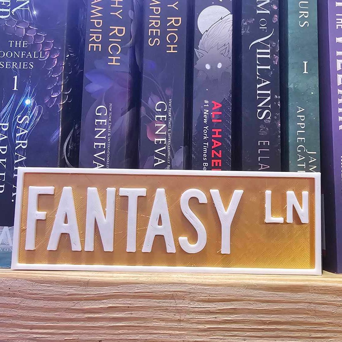 Personalized 3D Printed Bookshelf Library Street Sign | CWGift34