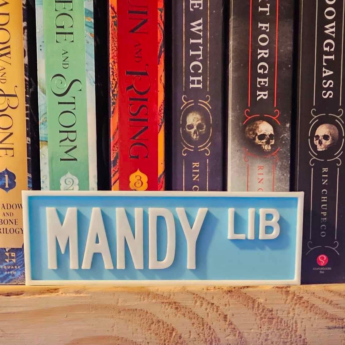 Personalized 3D Printed Bookshelf Library Street Sign | CWGift34
