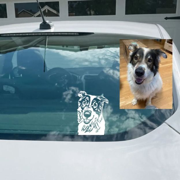 Personalized Adorable Pet Portrait Vinyl Decal | BKPet422