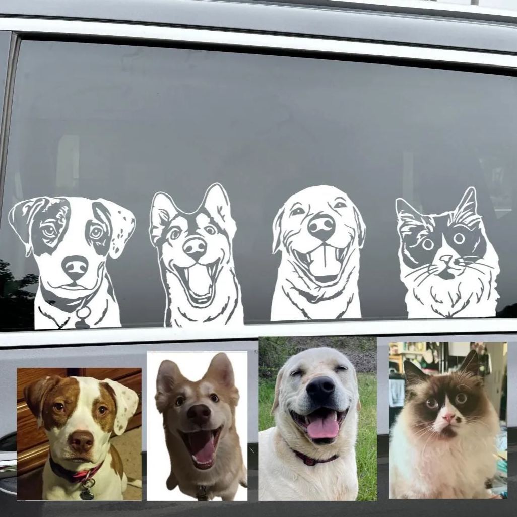 Personalized Adorable Pet Portrait Vinyl Decal | BKPet422