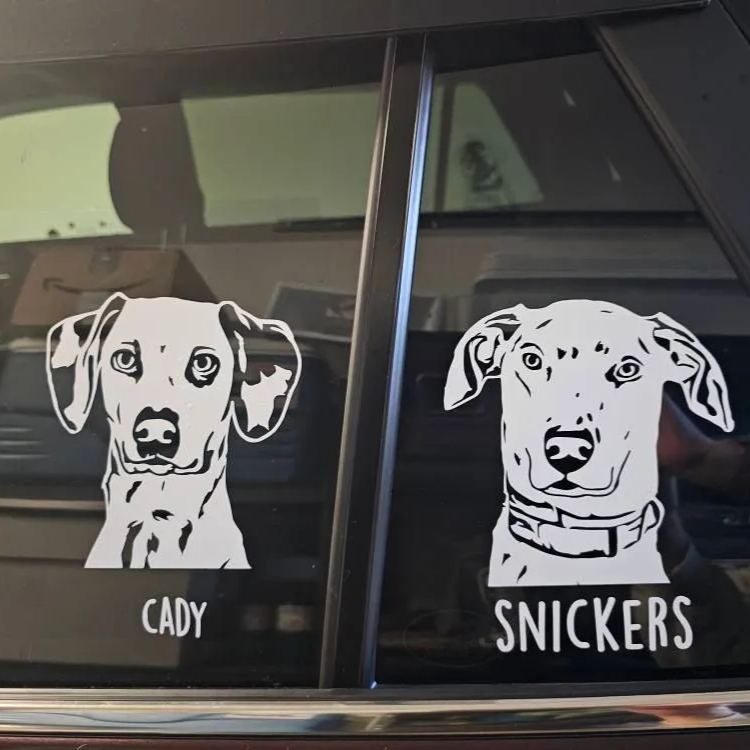 Personalized Adorable Pet Portrait Vinyl Decal | BKPet422