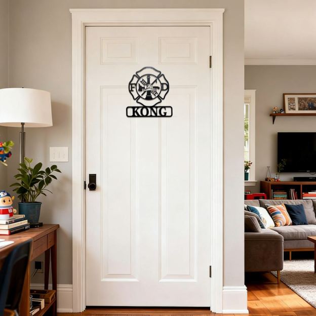 Personalized Firefighters Maltese Cross Door Sign | CWBaby448