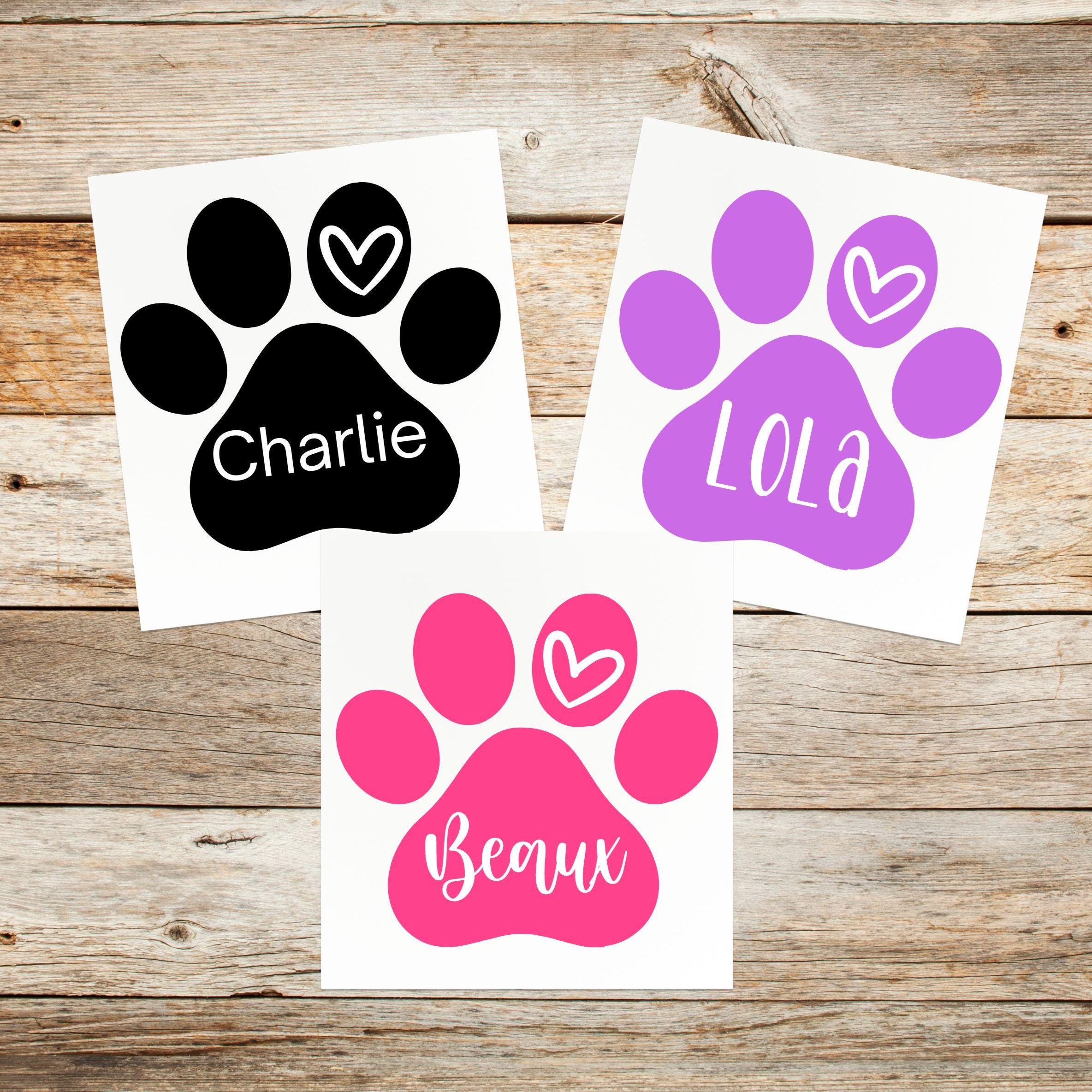 Personalized Pet Vinyl Paw Name Decals | BKPet450