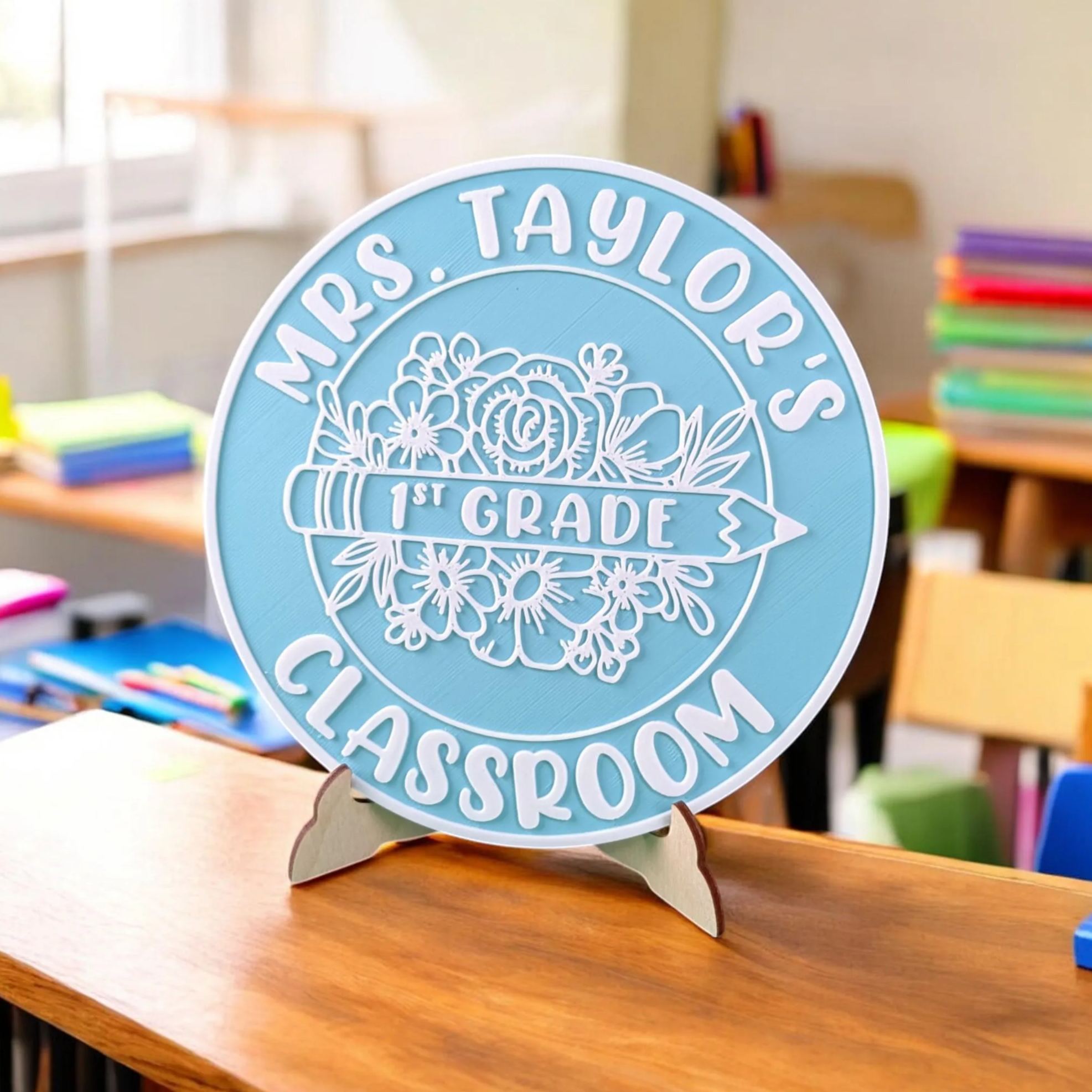 Personalized Teacher Classroom Sign Decor with Stand | CWGift46