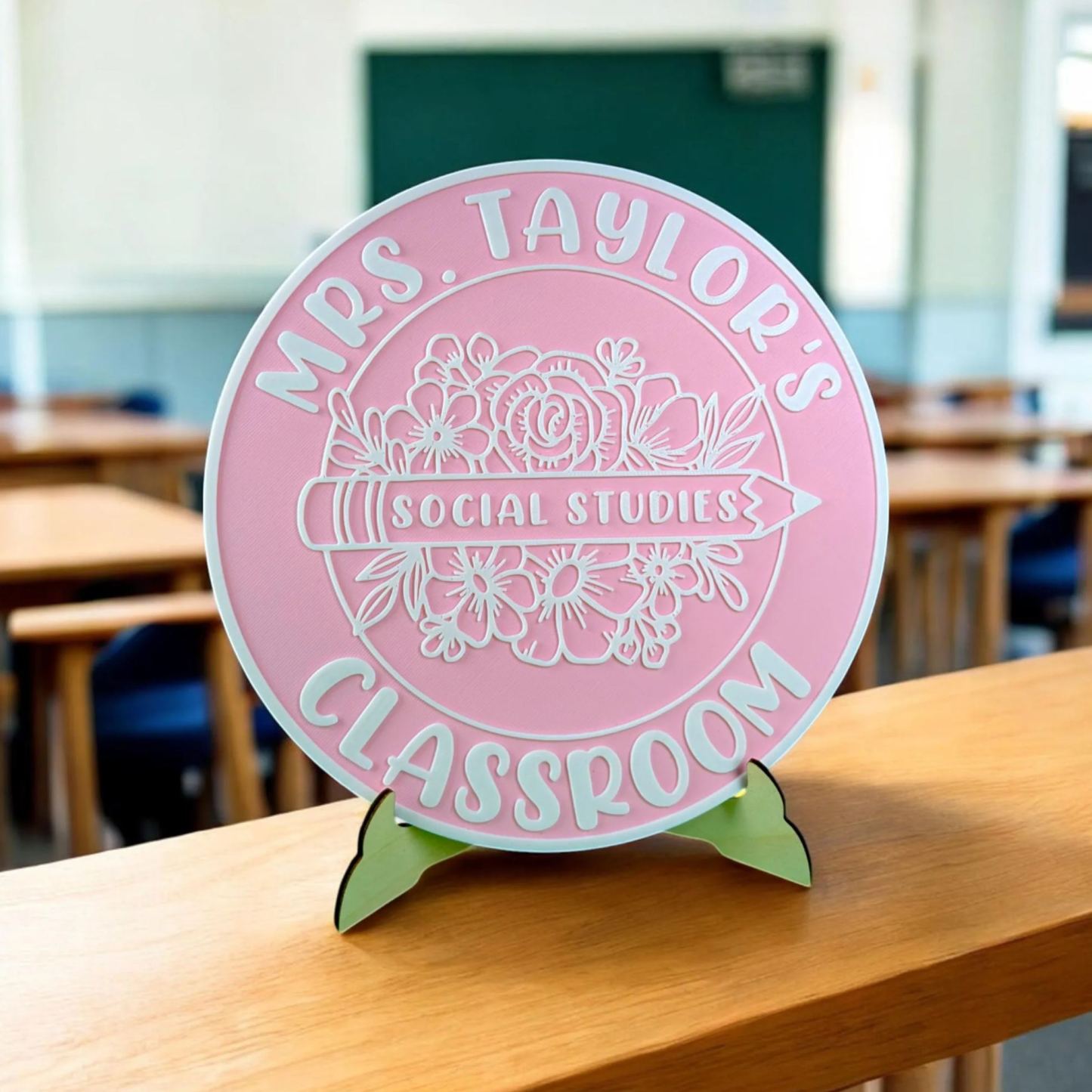 Personalized Teacher Classroom Sign Decor with Stand | CWGift46
