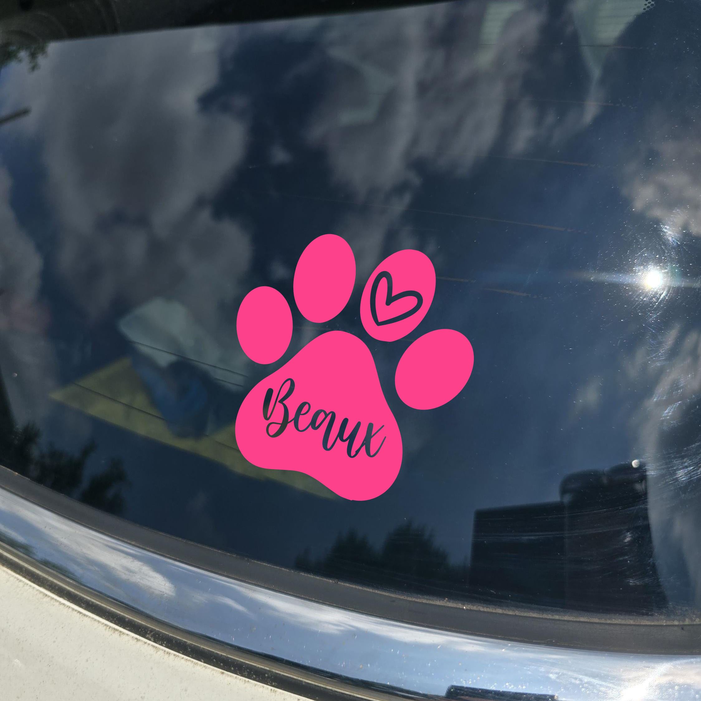 Personalized Pet Vinyl Paw Name Decals | BKPet450