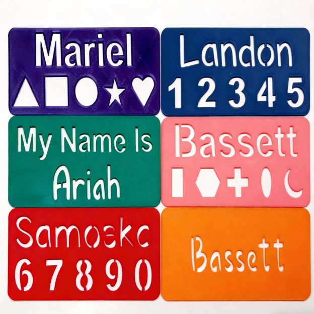 Personalized 3D Printed Name Practice Stencil Kit | CWGift48