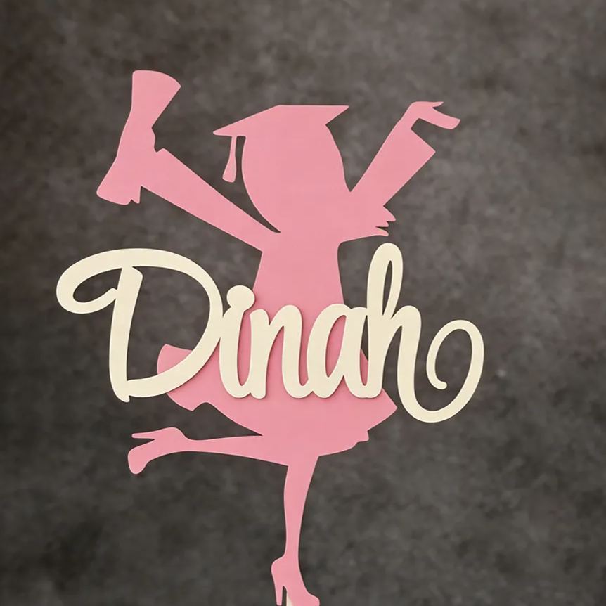 Personalized Graduation Girl/ Boy Silhouette Cake Decorations Topper | CWGift50