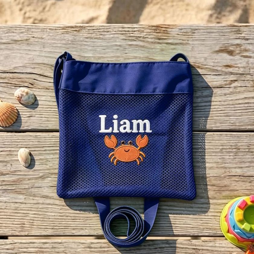 Personalized Embroidered Mesh Beach Bag For Kids | CWBeach252