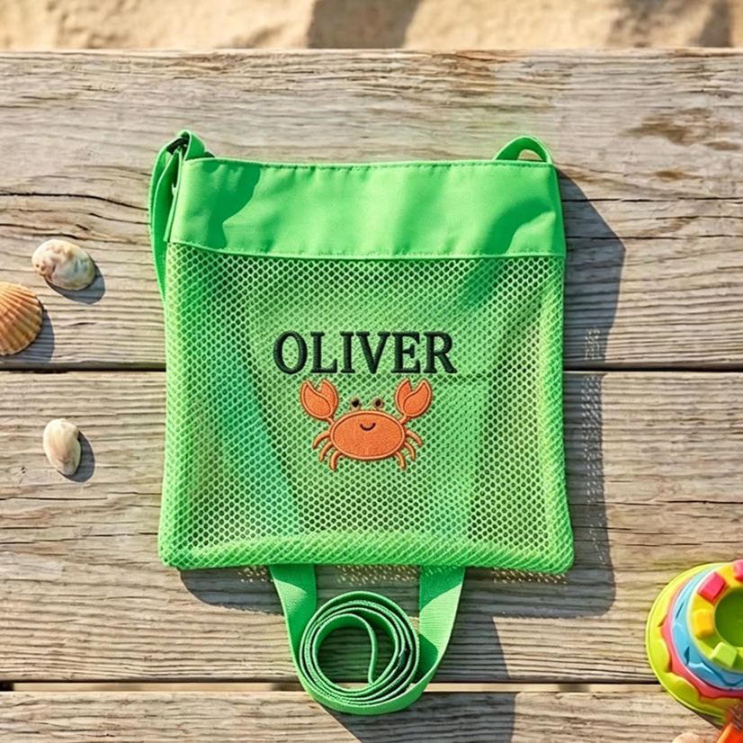 Personalized Embroidered Mesh Beach Bag For Kids | CWBeach252