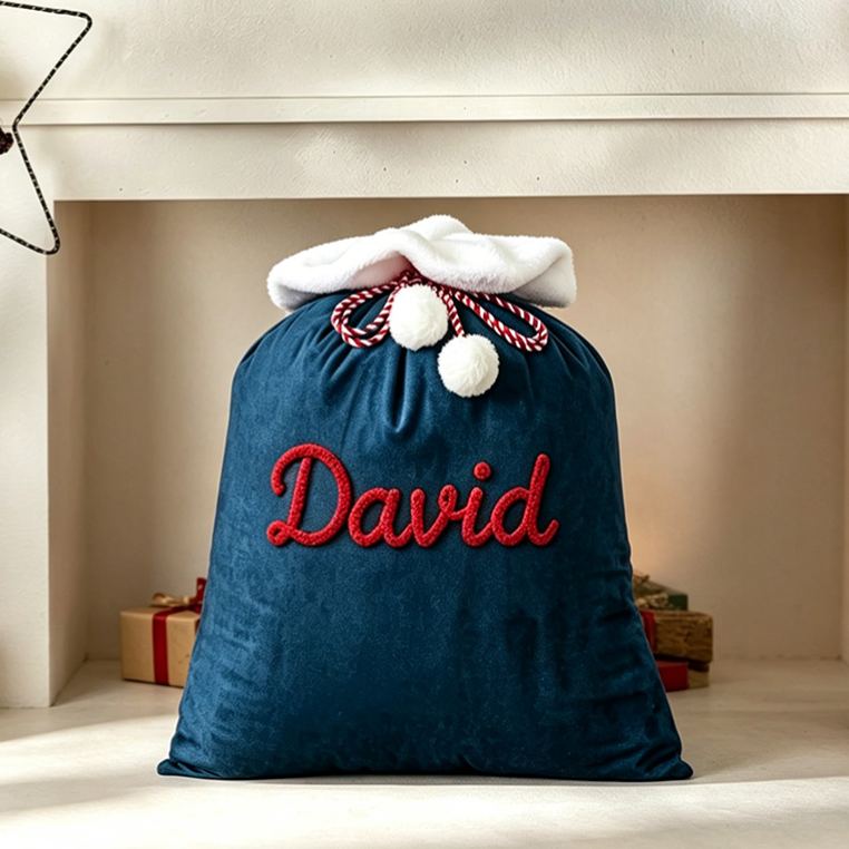 Personalized Large Christmas Velvet Santa Sack for Gifts | MCGift199