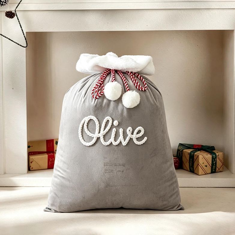 Personalized Large Christmas Velvet Santa Sack for Gifts | MCGift199