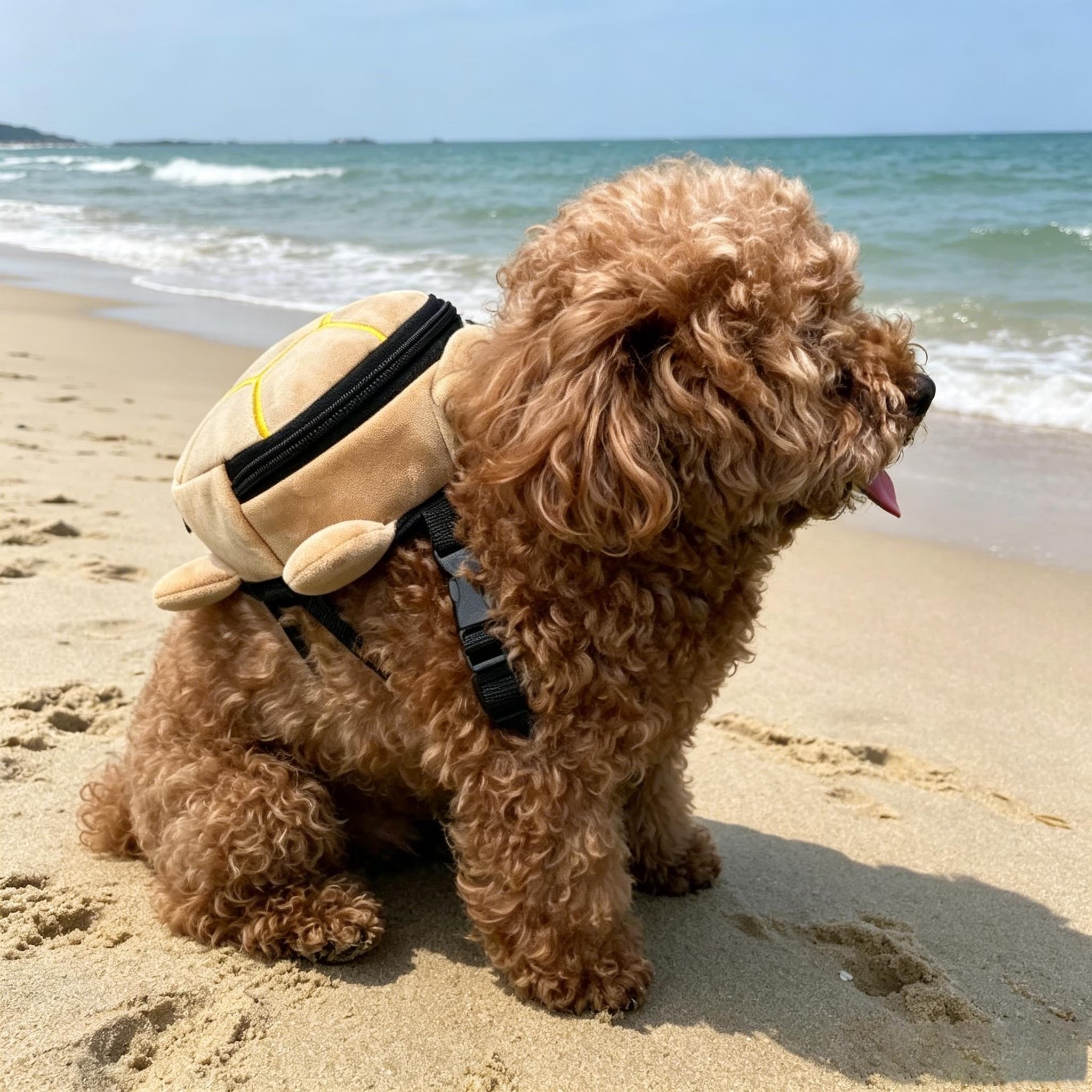 Personalized Embroidered Turtle Shape Pet Backpack Harness with Storage Zipper Bagk | MNAccs115