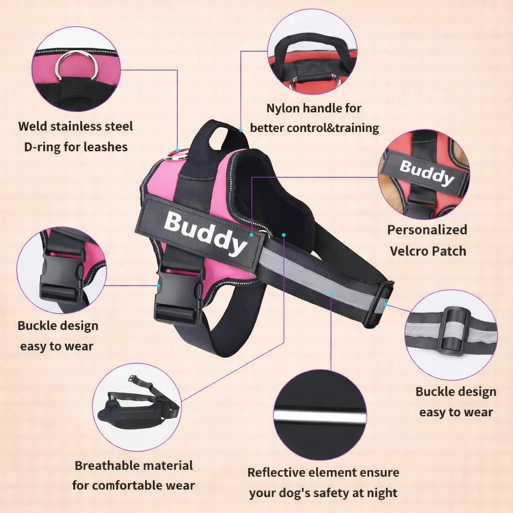 Personalized Explosion-Proof Reflective Dog Harness | MNAccs110