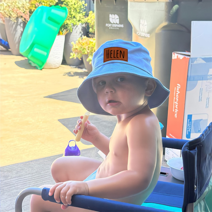 Personalized Leather Patch Bucket Hat for Comfort & Unique | CWBeach43