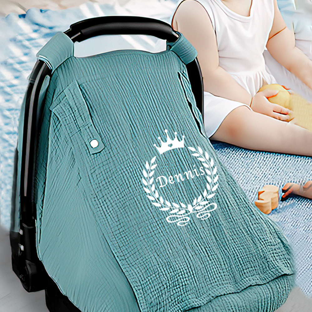 PersonalizedMuslin Car Seat Covers for Babies | CWBaby62