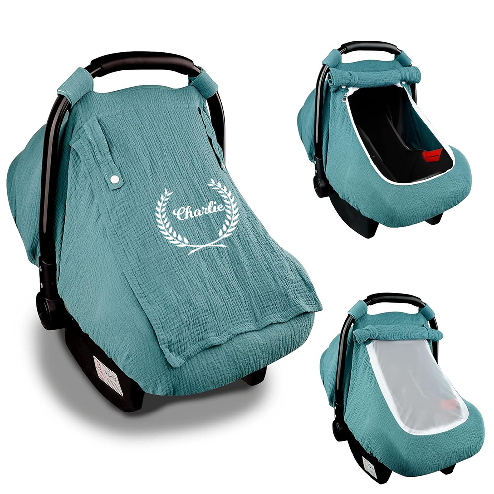 PersonalizedMuslin Car Seat Covers for Babies | CWBaby62