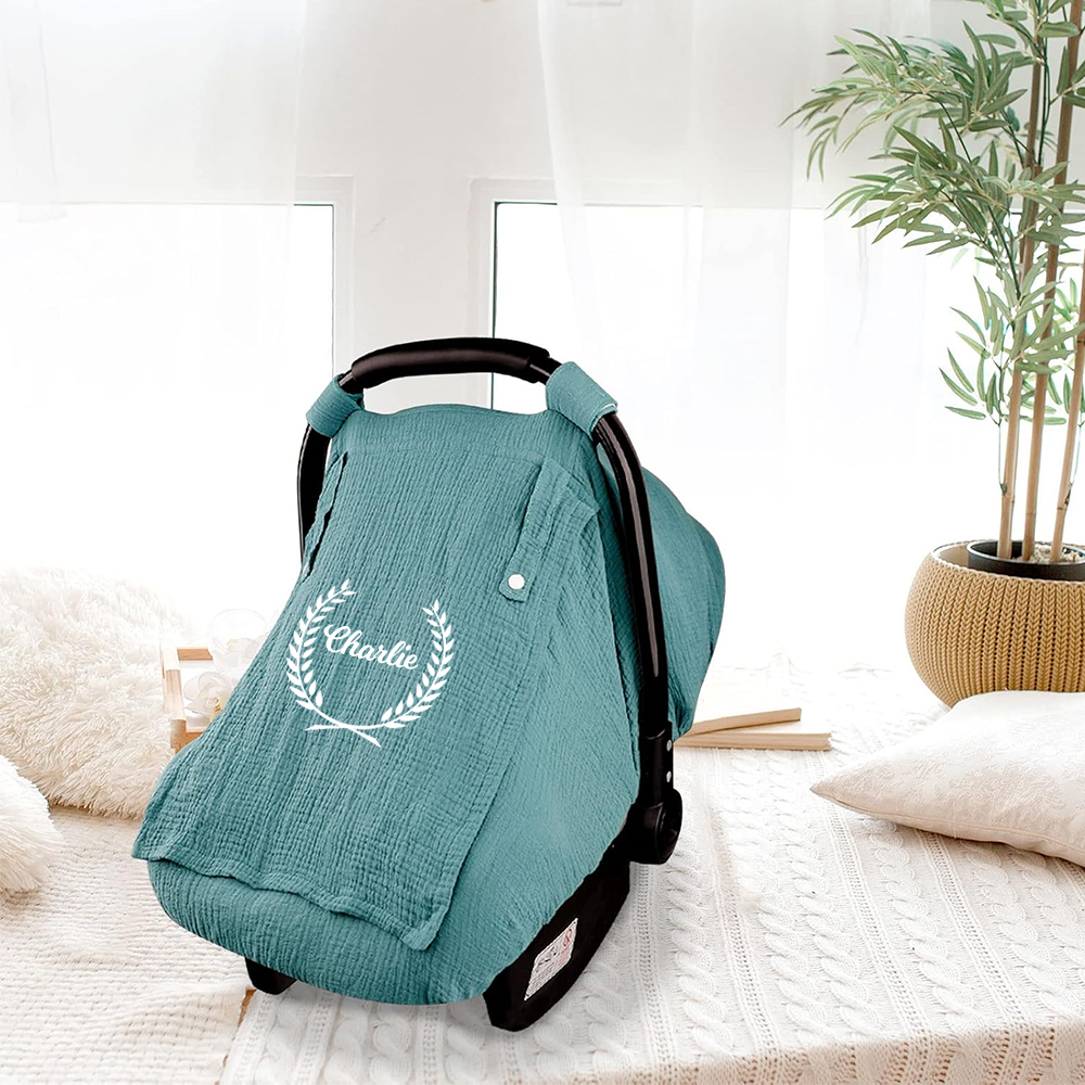 PersonalizedMuslin Car Seat Covers for Babies | CWBaby62