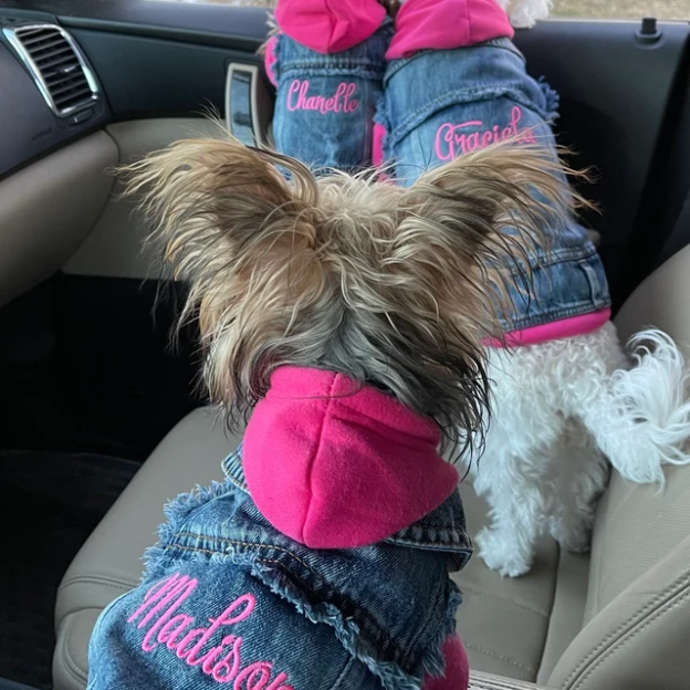 Personalized Embroidered Pets Denim Jacket for Comfort and Unique | BKPet33