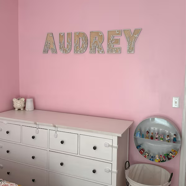 Wildflower Wall Wooden Alphabet Letters Boho Name Sign | CWToy96