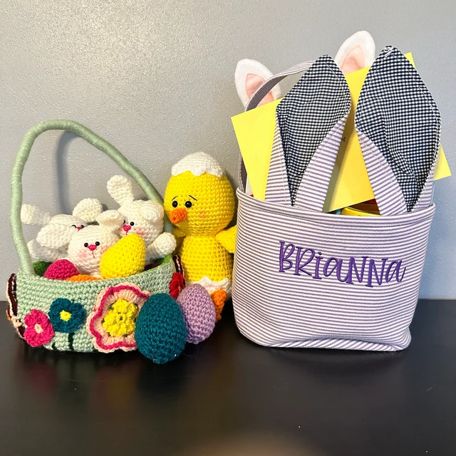 Personalized Embroidered Easter Bunny Basket | CWEaster21