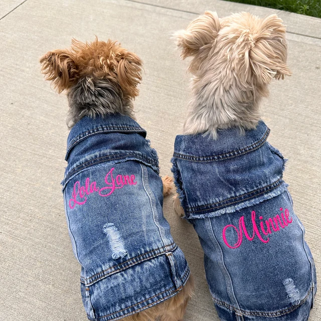 Personalized Embroidered Pets Denim Jacket for Comfort and Unique | BKPet33