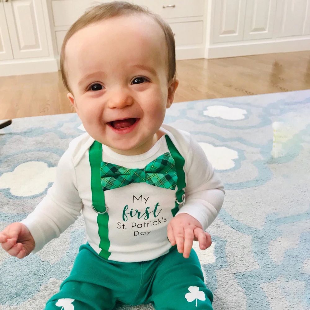 Personalized Baby Boy's First St. Patrick's Day Clothing Set | CWBaby178