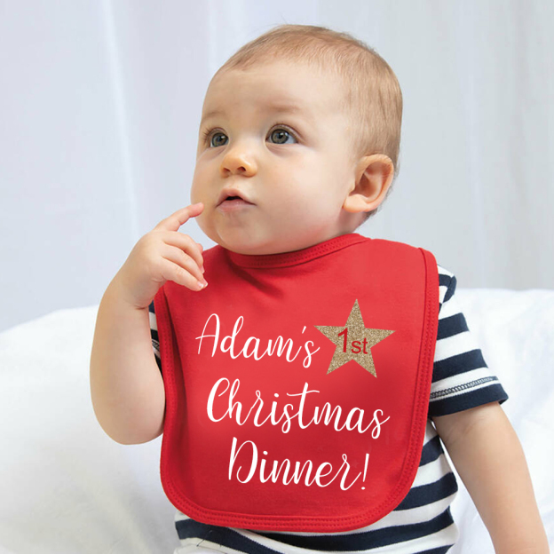 Personalized Baby Romper with Bib Set For Christmas Dinner | MCGift99
