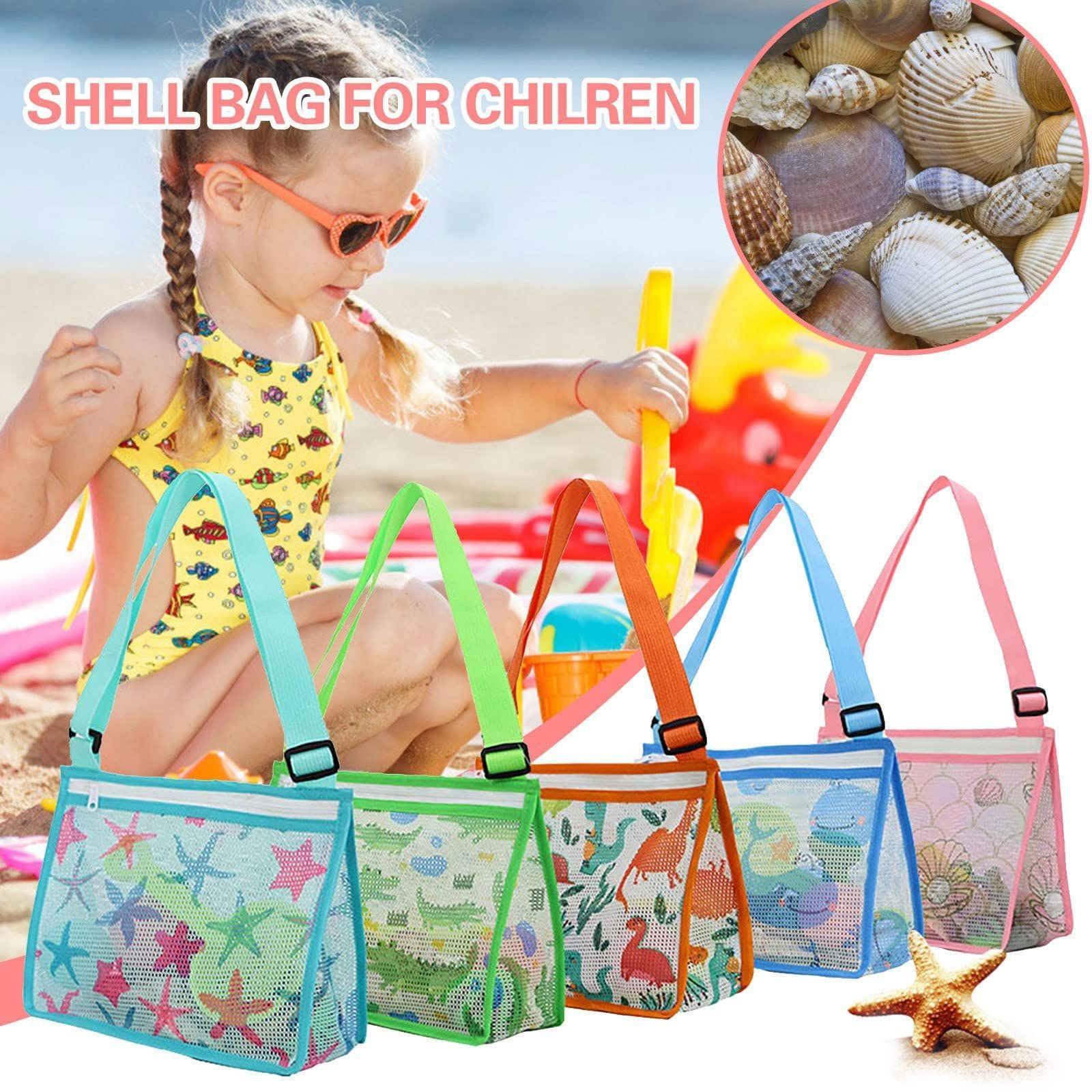 Seashell Zipper Mesh Beach Bag | CWBeach10901