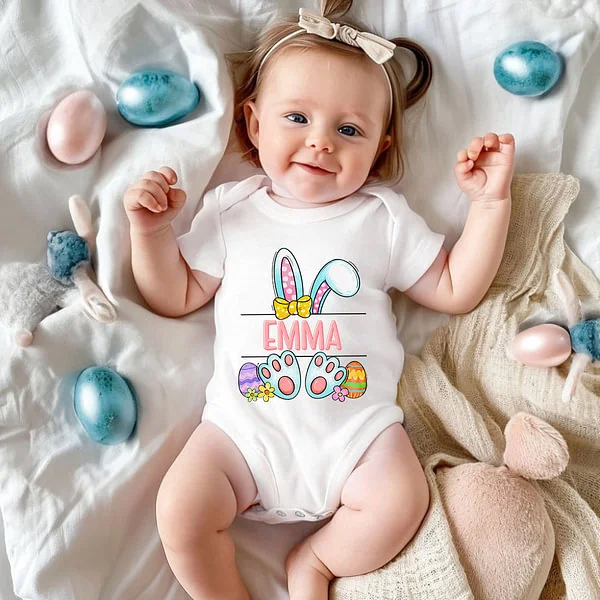 Personalized Baby Cute Easter Bunny Romper | CWEaster44
