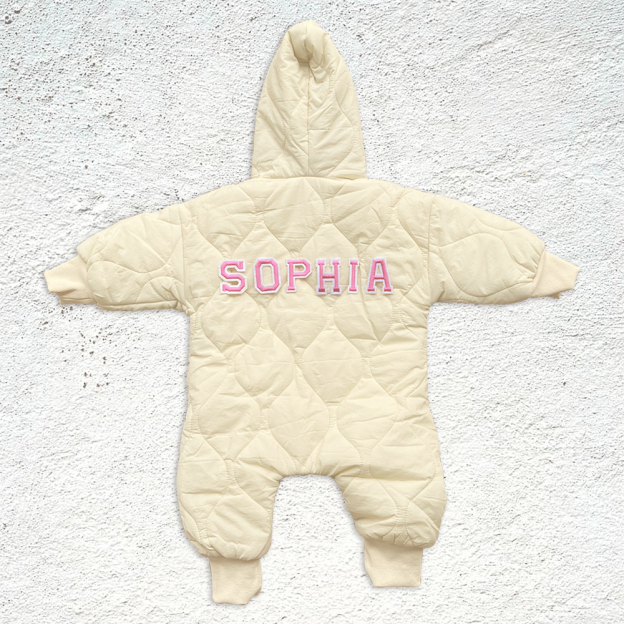 Personalized Hand Patch Kids Lightweight Puffer Romper | inJacket06