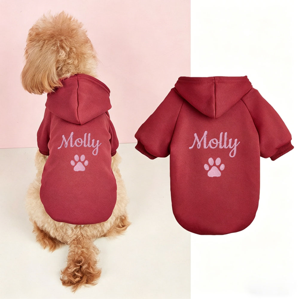 Personalized Embroidered Cozy Season Warm Puppy Hoodie | MNCloth225