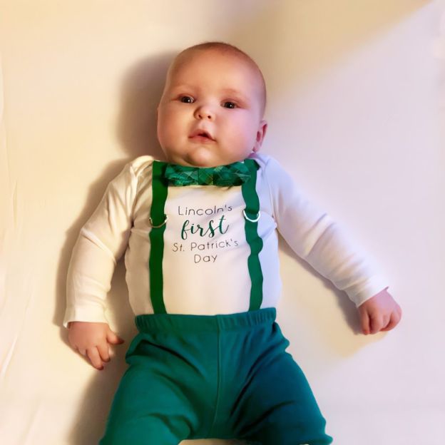Personalized Baby Boy's First St. Patrick's Day Clothing Set | CWBaby178