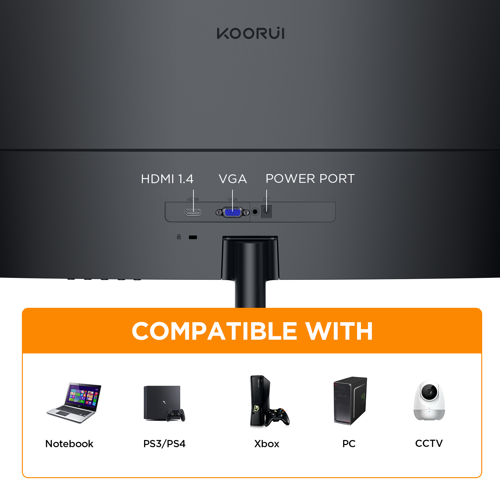KOORUI 24 inch Curved Monitor, Full HD 1080P Curved Computer Monitor, 1500R Screen, HDMI VGA, Tilt Adjustment, LCD Display, Eye Care, Black 24N5CA