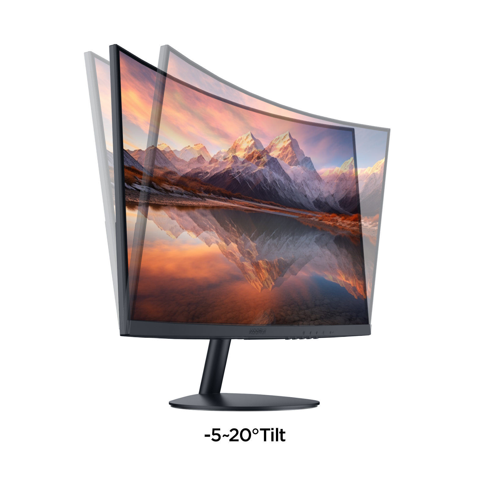 KOORUI 24 inch Curved Monitor, Full HD 1080P Curved Computer Monitor, 1500R Screen, HDMI VGA, Tilt Adjustment, LCD Display, Eye Care, Black 24N5CA