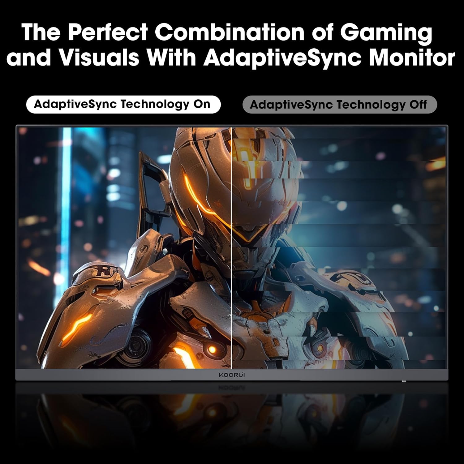 KOORUI 27 Inch Gaming Monitor, 240Hz, QHD 1440P, IPS, 1ms, HDR 400, Adaptive Sync, Eye Care, HDMI/DP, VESA Compatible 27E3QK