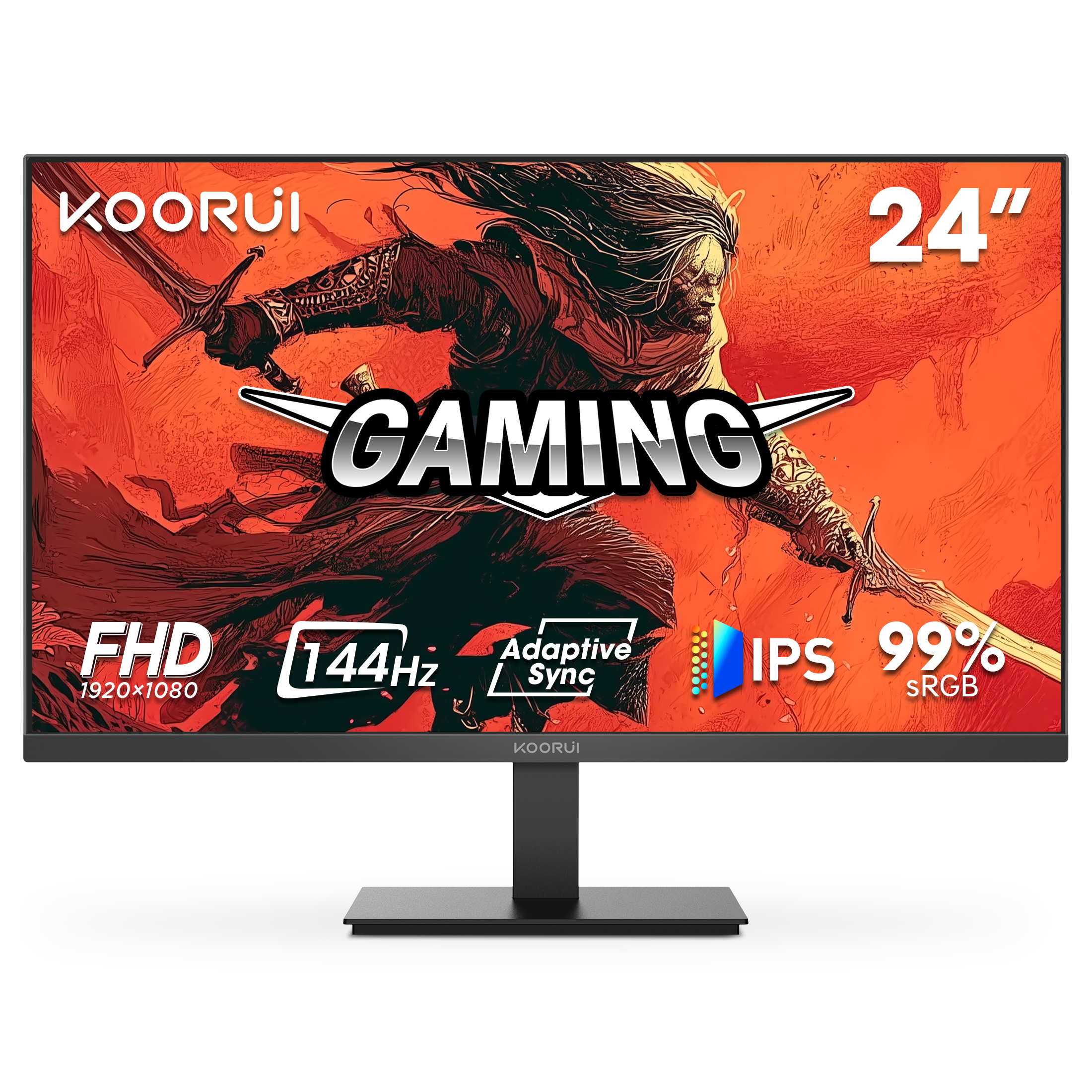 KOORUI 24" FHD 1080P Gaming Monitor, 144Hz Computer Monitor, New, E2411K