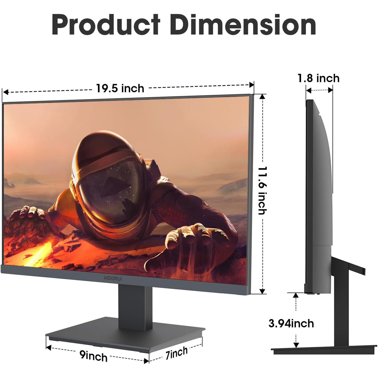  KOORUI 22 Inch 75Hz 99%sRGB LED Computer Monitor,Full HD 1920 x 1080 Office Monitor, VA Desktop Display, HDMI VGA Ports,Vision Care
