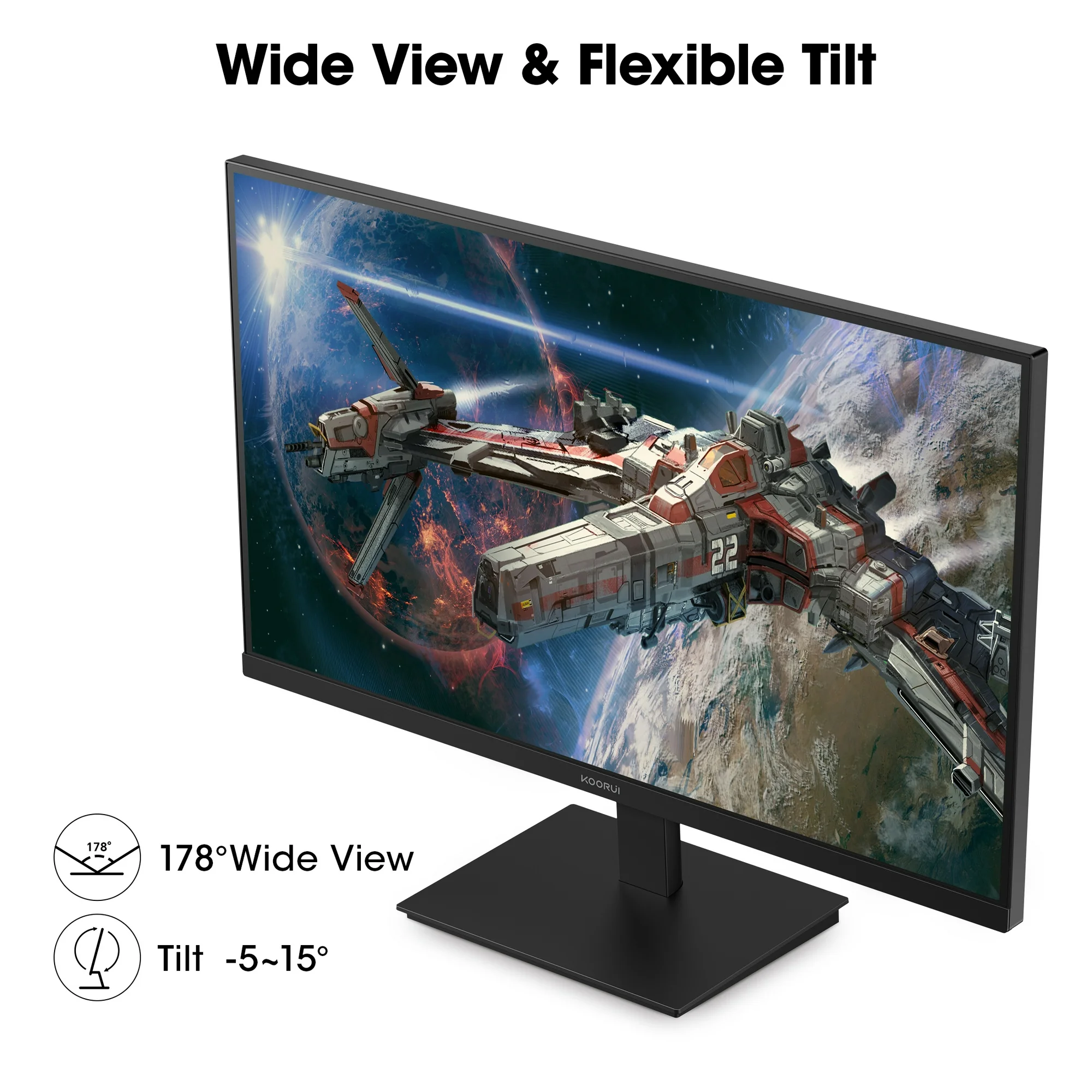 KOORUI 24" FHD 1080P Gaming Monitor, 144Hz Computer Monitor, New, E2411K