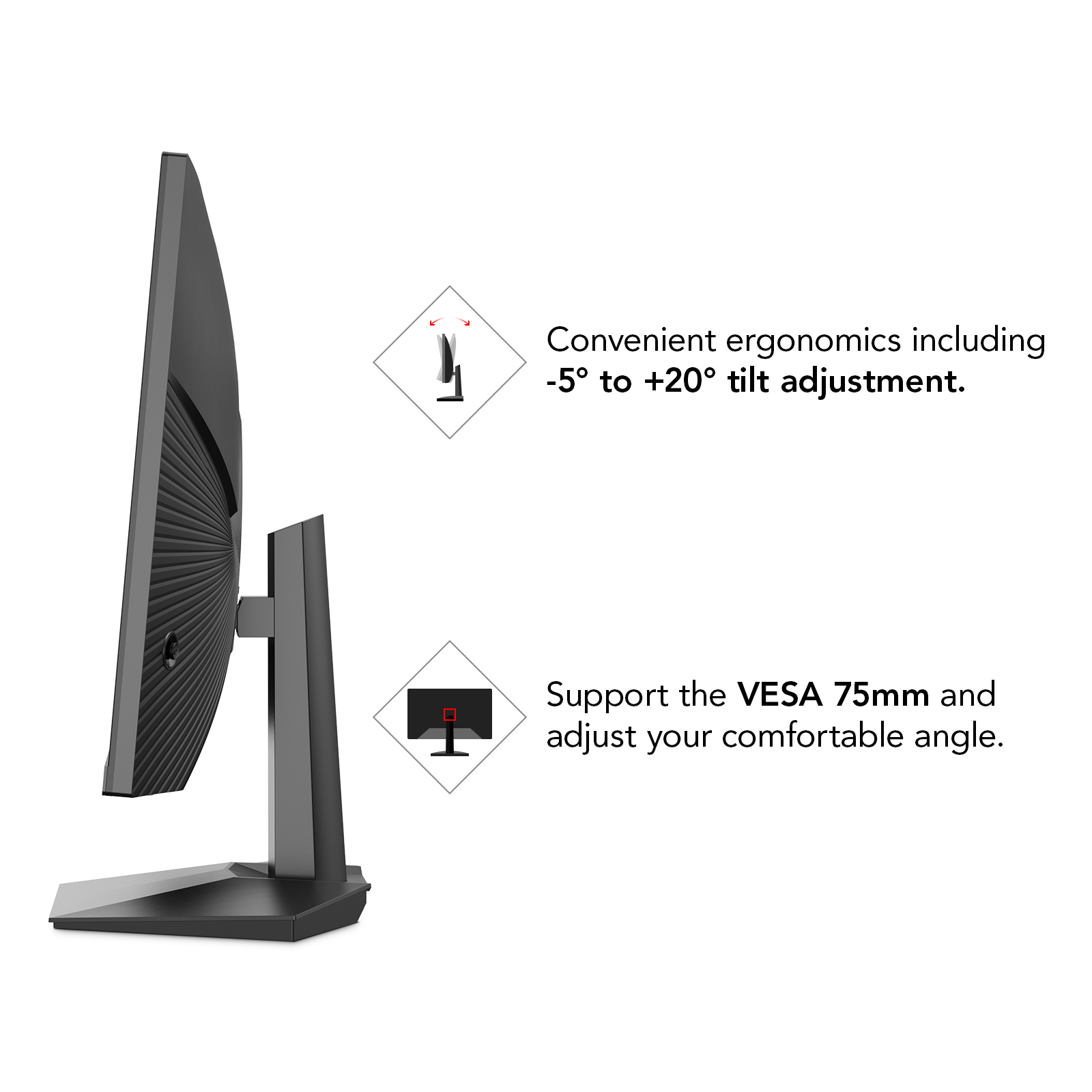 KOORUI Gaming Monitor, 27 inch WQHD 2560 x 1440 PC Computer Monitor, Up to 240Hz Refresh, 1ms, Adaptive Sync, HDR10, DCI-P3 90%, 144Hz Monitor, DisplayPort, HDMI, Tilt Adjustability, Black - GN05