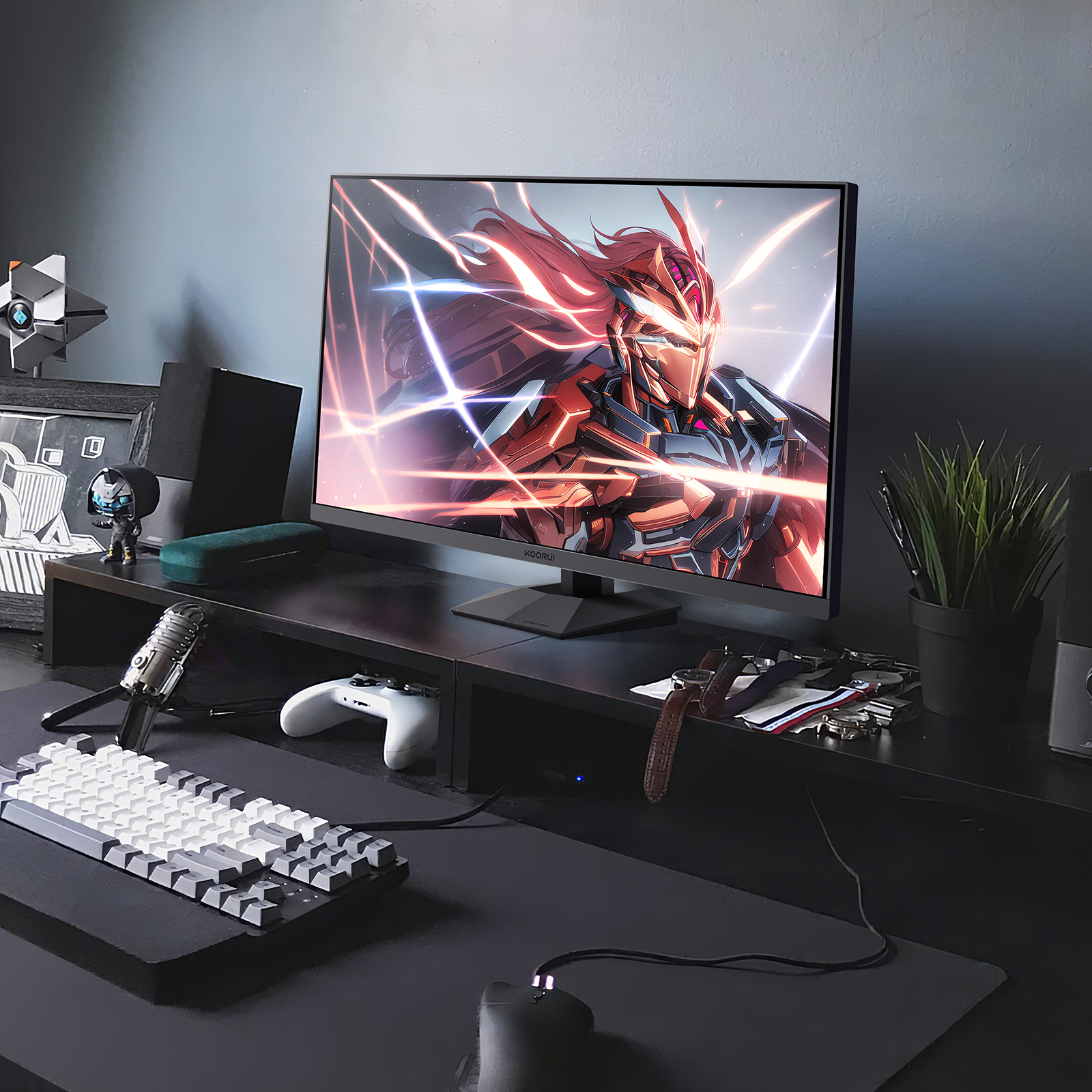 KOORUI Gaming Monitor, 27 inch WQHD 2560 x 1440 PC Computer Monitor, Up to 240Hz Refresh, 1ms, Adaptive Sync, HDR10, DCI-P3 90%, 144Hz Monitor, DisplayPort, HDMI, Tilt Adjustability, Black - GN05
